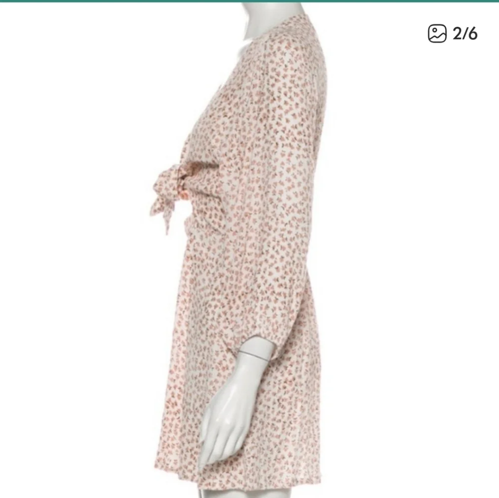 Faithfull the Brand Pink Floral Bow- Front Mni Dress ■ Size 4
